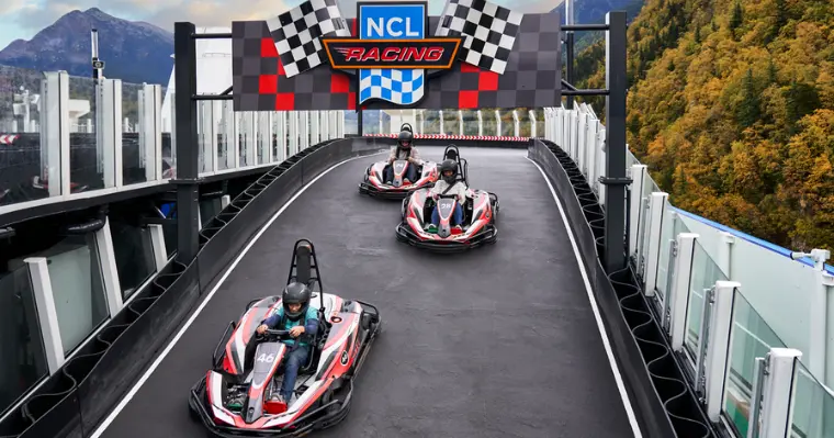 The kids will love racing around the top of the ship with the onboard go-karting