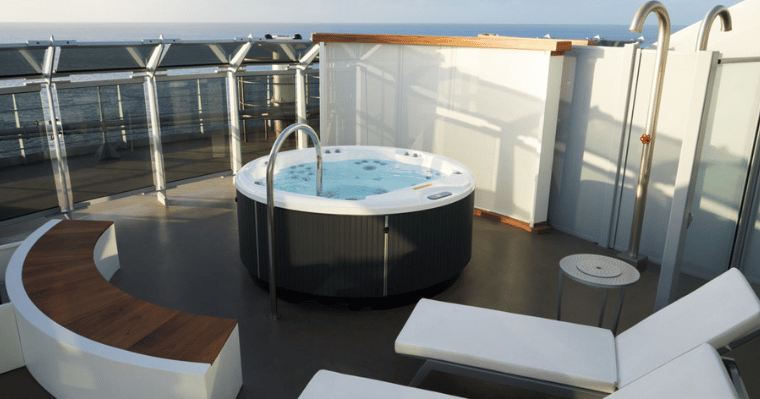 A sexy hot tub in one of the Massive Suites