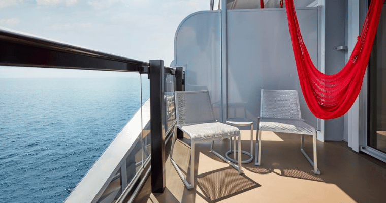 Lazy days at sea in your Virgin Voyages hammock